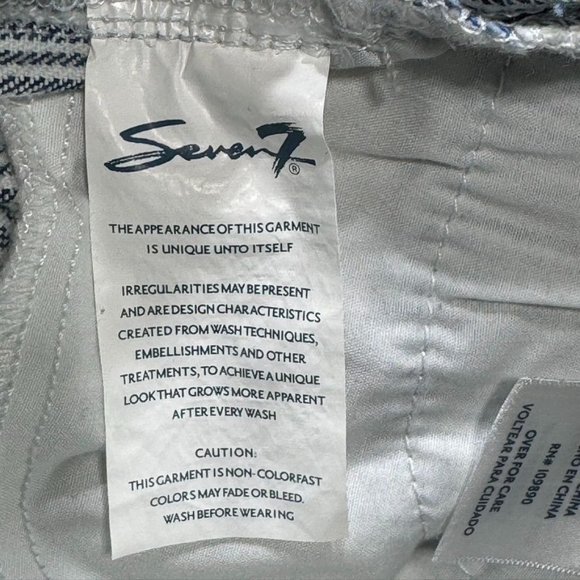 Seven 7 Denim Shorts Sunset Bermuda Soft Stripped 9" Inseam Premium Brand Qualit - Picture 7 of 8